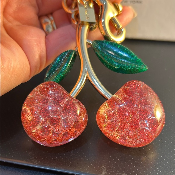 Coach Glitter Cherry Keychain with Gold Hardware - Picture 7 of 11